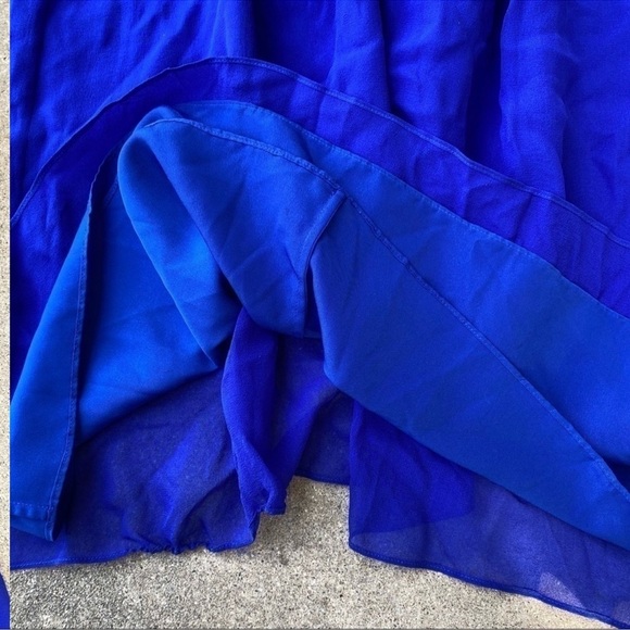 Ted Baker Silk Strapless Maxi Gown Womens Blue 0 - Picture 5 of 9